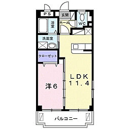 サニーカーサ 1LDKの間取図画像
