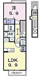 ソレイユアン 1LDKの間取図画像
