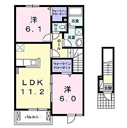 クラスアルファ1 2LDKの間取図画像