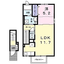 トイロ・明 1LDKの間取図画像