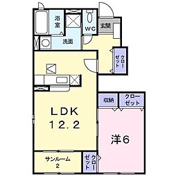 グレイナE 1LDKの間取図画像