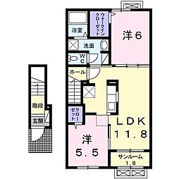 グランテラスA 2LDKの間取図画像