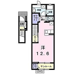 サン・ガーデン2 ワンルームの間取図画像