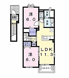 コンソラトゥール 2LDKの間取図画像