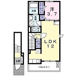 ガンディーノ 1LDKの間取図画像