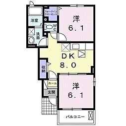 アークリヴェール 2DKの間取図画像