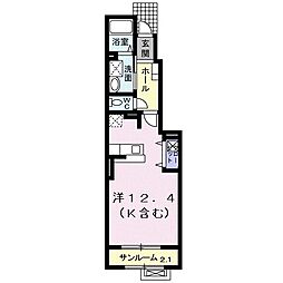 リファインド3 ワンルームの間取図画像