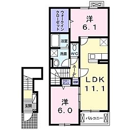 モデルノ 2LDKの間取図画像