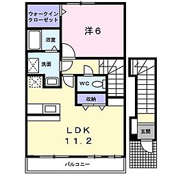 メゾンヴェールB 1LDKの間取図画像