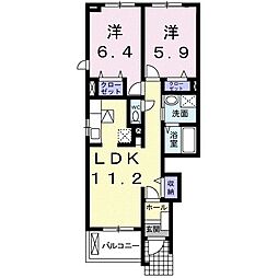 プリムローズ 2LDKの間取図画像