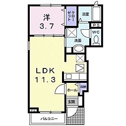 アヴェニールA 1LDKの間取図画像