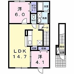 カサ・ミラ 2LDKの間取図画像
