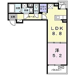 エテルノ・リアン 1LDKの間取図画像