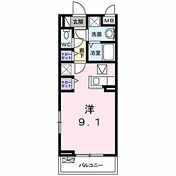ガーデンハウスK2 ワンルームの間取図画像