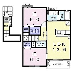 ポポラーレ4 2LDKの間取図画像