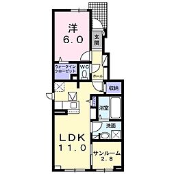 フィオーレコニファー 1LDKの間取図画像