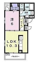 カノン 1LDKの間取図画像