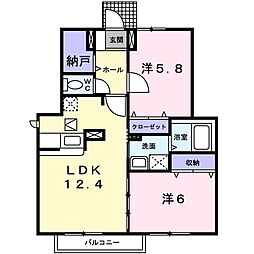 ラフィネ21コート・ダジュール 2LDKの間取図画像