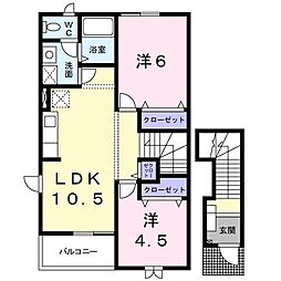 シュトラーセB 2LDKの間取図画像