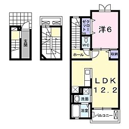 ガーデンヴィラA棟 1LDKの間取図画像