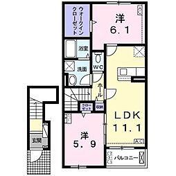 フラン・ファイン 2LDKの間取図画像