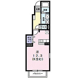 アイリスA ワンルームの間取図画像