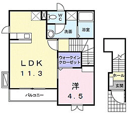 メゾン・ド・ソレイユ 1LDKの間取図画像