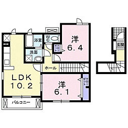 マウンテンローレルN 2LDKの間取図画像
