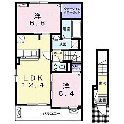ラ・グラシューズ3 2LDKの間取図画像