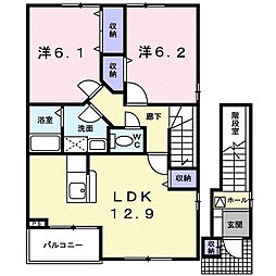 ベルク2 2LDKの間取図画像