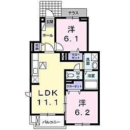 クリアネス 2LDKの間取図画像