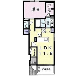 カーサビロン 1LDKの間取図画像