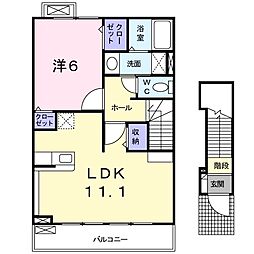 ブルックハイツ7 1LDKの間取図画像