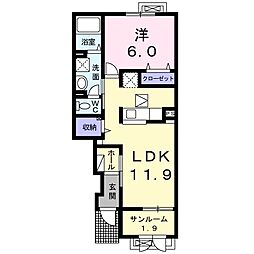 ノースウッズ 1LDKの間取図画像