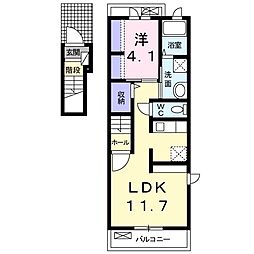 メゾン・ドゥ・ジェルメB 1LDKの間取図画像