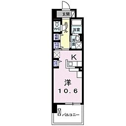 パールヒルズ五月町 1Kの間取図画像