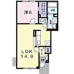 サニー・ヒルズ 1LDKの間取図画像