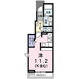 ベルフラワーA ワンルームの間取図画像