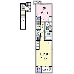 リヴィエール3 1LDKの間取図画像