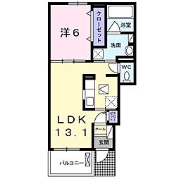 ボニート西本町 1LDKの間取図画像