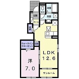 シエーネ 1LDKの間取図画像