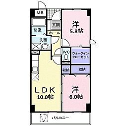 アドバンス 2LDKの間取図画像