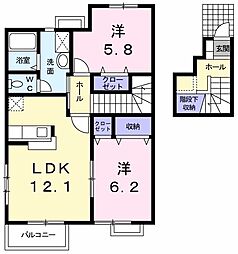 アレグレッチェ　Ｂ 2階2LDKの間取り
