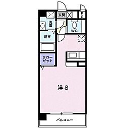 グレイス下郡 ワンルームの間取図画像