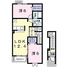 サンフラーリッシュ 2LDKの間取図画像