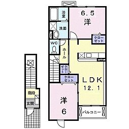 サニー・クラールB 2LDKの間取図画像