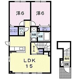 アプリーレ2 2LDKの間取図画像