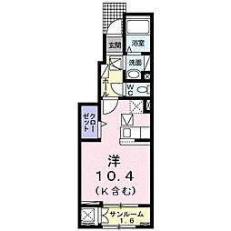 フローラ1 ワンルームの間取図画像