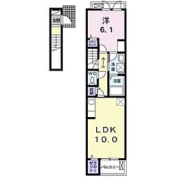 ボヌールロンド 1LDKの間取図画像