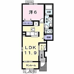 キャッスルS1 1LDKの間取図画像